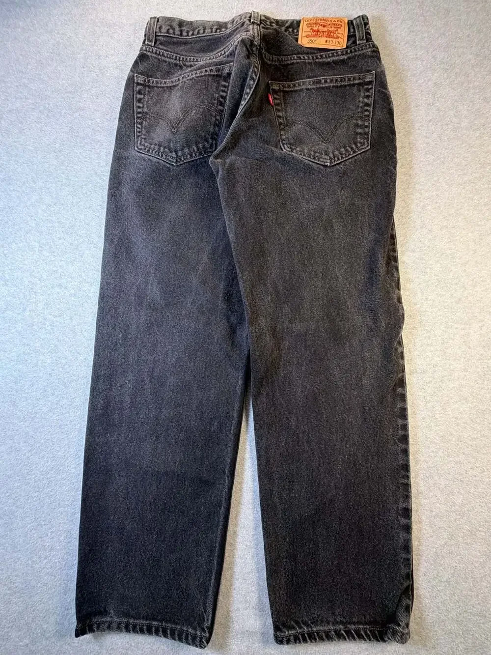 Levi's 550 Relaxed Fit Black Denim Jeans Size 33x30